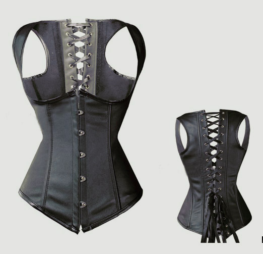 Черная атласная подтяжка под грудью Талия Cincher